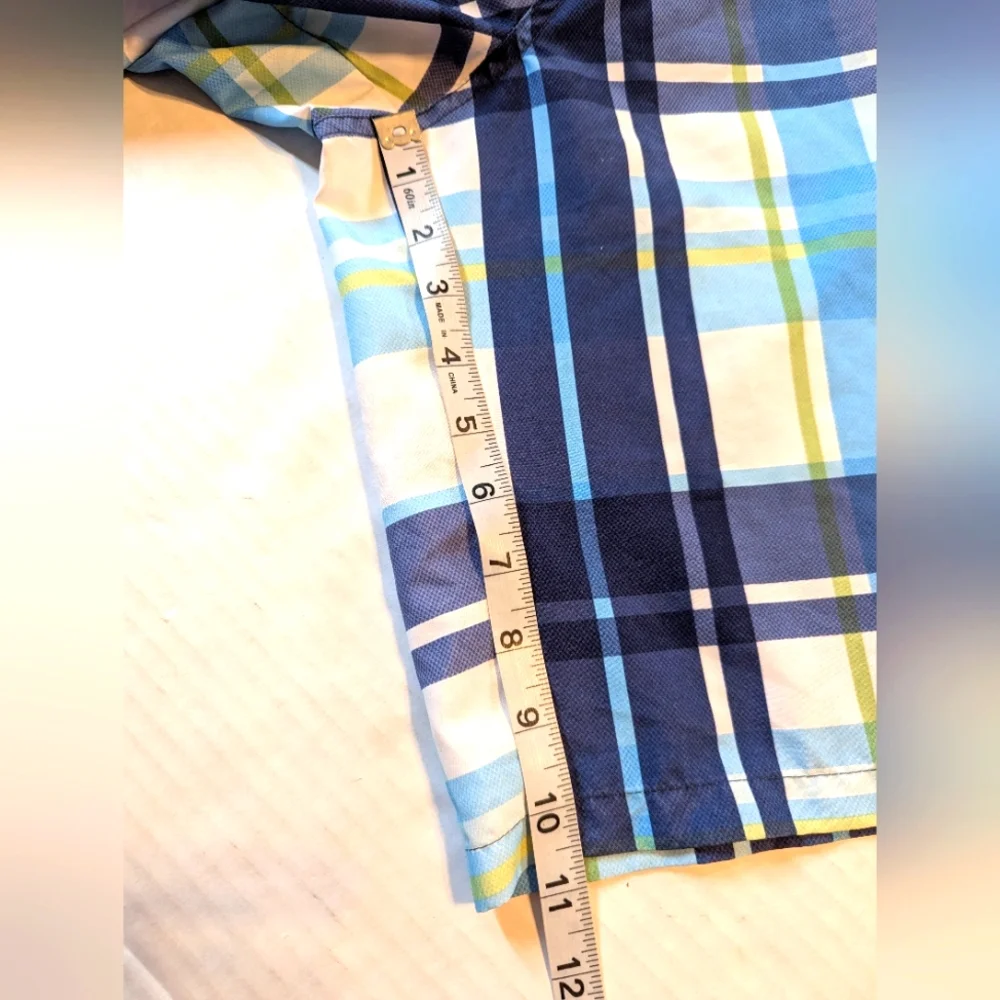 Mens Red Camel Swim Trunks Plaid Blue White Green Yellow Size XL